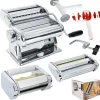 Pastamaskiner-Pastamaskin, Justerbar Tjocklek, Hållbar Konstruktion,Silver