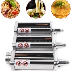 Pastamaskiner-Pastamaskinstillbehör - Fettuccine-skärare - Manuell pastaskärare - Rostfritt stål - Hemkök - Ljusgrå