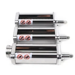 Pastamaskiner-Pastamaskinstillbehör - Fettuccine-skärare - Manuell pastaskärare - Rostfritt stål - Hemkök - Ljusgrå