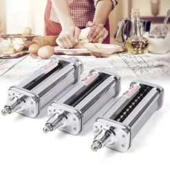 Pastamaskiner-Pastamaskinstillbehör - Fettuccine-skärare - Manuell pastaskärare - Rostfritt stål - Hemkök - Ljusgrå