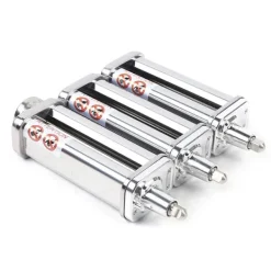 Pastamaskiner-Pastamaskinstillbehör - Fettuccine-skärare - Manuell pastaskärare - Rostfritt stål - Hemkök - Ljusgrå