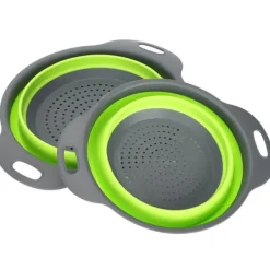 2PCS Rund Infällbar Hopfällbar Avloppskorg Fruktkorg Multifunktionell Kök Plast Bassäng
