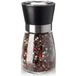 Kryddkvarnar-Peppar- och saltkvarn i glas, 13 cm