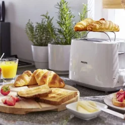 Philips Brödrostar & Brödgrillar-Brödrost HD2581, Vit, 2 Skivor (HD2581/00)