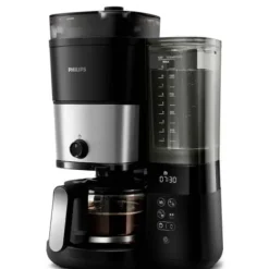 Kaffemaskiner & Espresso-Philips Home HD7900/01 Kaffebryggare Svart, Silver Kapacitet Koppar=10 med kvarn, Timerfunktion, Varmhållningsfunktion