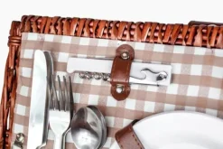 Viking Choice Kärl För Mat & Dryck-Picknickkorg - 4 personer - 29 stycken - flätad korg - 42x28x20cm