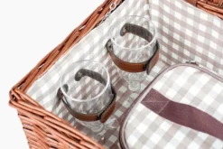 Viking Choice Kärl För Mat & Dryck-Picknickkorg - 4 personer - 29 stycken - flätad korg - 42x28x20cm