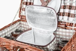 Viking Choice Kärl För Mat & Dryck-Picknickkorg - 4 personer - 29 stycken - flätad korg - 42x28x20cm