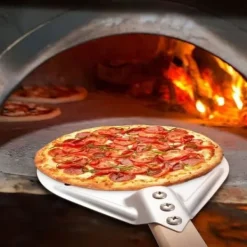 Pizzaspadar-Pizzaspad med 7 tums trähandtag, aluminium pizzaspad med trähandtag 60 cm lång