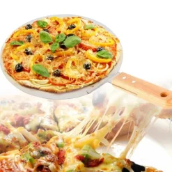 Pizzaspade - Bakspade - Rund - Rostfritt stål - För pizza, paj och tårta - Silver