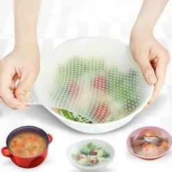 Skållock-Plast Cling Vakuum Food Wrap lock för skål förlängt kök