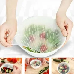 Skållock-Plast Cling Vakuum Food Wrap lock för skål förlängt kök