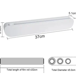 Plastfolie Aluminiumfolie Dispenser med Sugkoppar för Köket Vit