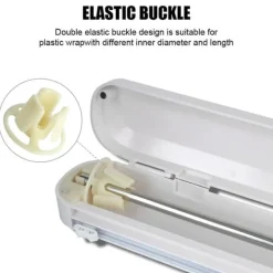 Plastfolie Aluminiumfolie Dispenser med Sugkoppar för Köket Vit