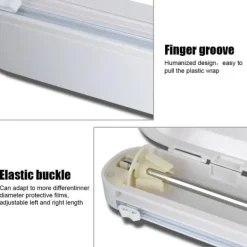 Plastfolie Aluminiumfolie Dispenser med Sugkoppar för Köket Vit