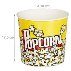 Popcornmaskiner-Popcornhink Set, 17,5x18 cm, Gul