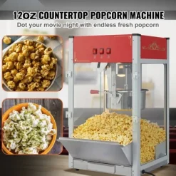 Popcornmaskiner-Popcornmaskin 12 Oz Bänkskiva 1440W, Hög Kapacitet, Snabb Uppvärmning, Popcorn Popper, Perfekt för Fester och Hemmakvällar