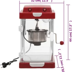 Popcornmaskiner-Popcornmaskin med omrörningssystem - Perfekt för fest | Storlek: 2,5 OZ | Färg: Rostfritt stål