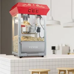 Popcornmaskiner-Popcornmaskin, 39x34.5x61 cm, Röd, Härdat glas