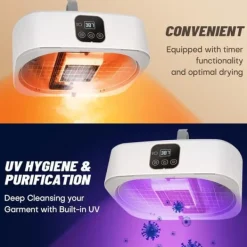 Portabel Torktumlare, Vikbar, Fjärrkontroll, UV-Teknik