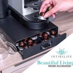 Kaffemaskiner & Espresso-Praktisk Förvaringslåda i plast för kaffekapslar i svart - Kompatibel med Nespresso-kapslar Låda