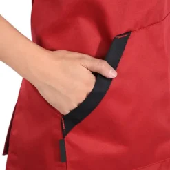 Förkläden-Praktiskt Damförkläde Herrklänning För Hemkök Restaurang Matlagning Kock Röd