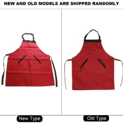 Förkläden-Praktiskt Damförkläde Herrklänning För Hemkök Restaurang Matlagning Kock Röd