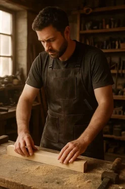 Förkläden-PREMIUM SKINNFÖRKLÄDE GRILL / BBQ / BARISTA / KOCK / FRISÖR FÖRKLÄDE BRUN VINTAGE