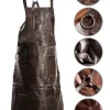 Förkläden-PREMIUM SKINNFÖRKLÄDE GRILL / BBQ / BARISTA / KOCK / FRISÖR FÖRKLÄDE BRUN VINTAGE