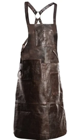 Förkläden-PREMIUM SKINNFÖRKLÄDE GRILL / BBQ / BARISTA / KOCK / FRISÖR FÖRKLÄDE BRUN VINTAGE