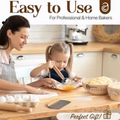 Bakning-Professionell bakbok för surdeg - 14-delars set med banneton, lammekaks och skrapor - Perfekt för hemmabagare