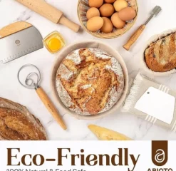 Bakning-Professionell bakbok för surdeg - 14-delars set med banneton, lammekaks och skrapor - Perfekt för hemmabagare