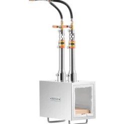 Gasbrännare-Propanässja, 2-brännare fyrkantig rostfri, stor kapacitet, metallsmide