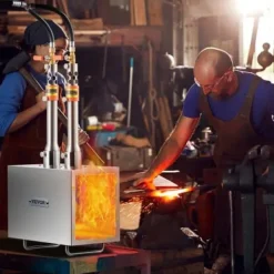 Gasbrännare-Propanässja, 2-brännare fyrkantig rostfri, stor kapacitet, metallsmide