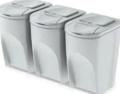 Prosperplast Sortibox papperskorg för källsortering 3 x 35L ljusgrå (IKWB35S3-427C)
