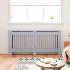 vidaXL Elpannor & Värmepannor-Radiatorlock 2 pcs Grå 172 x 19 x 81,5 cm Konstruerat trä