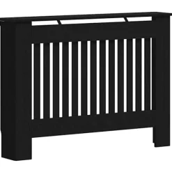 vidaXL Elpannor & Värmepannor-Radiatorlock Svart Ek 112 x 19 x 81,5 cm Konstruerat trä