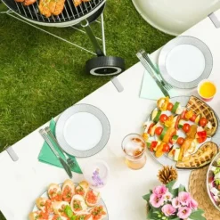 Dukclips & -Vikter-Relaxdays Bordsdukklämma, set av 4, justerbar, för tjocka bord, rostfritt stål, upp till en tjocklek av 4,2 cm, silverfärgad