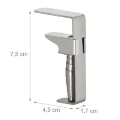 Dukclips & -Vikter-Relaxdays Bordsdukklämma, set av 4, justerbar, för tjocka bord, rostfritt stål, upp till en tjocklek av 4,2 cm, silverfärgad