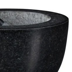 Relaxdays Mortel och stöt, i granit, polerad, lång livslängd, kryddor och örter, 750 ml volym, stenhackare D 20 cm, grå