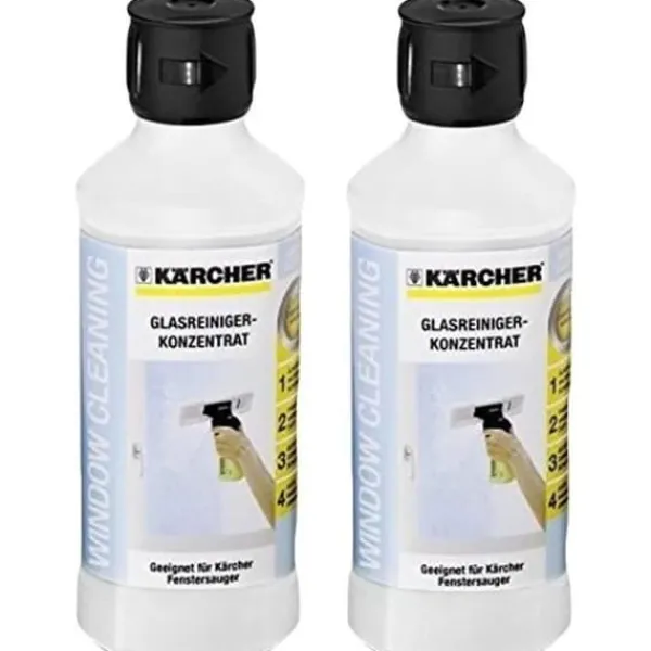 Kärcher Rengöringsmedel-Rengöringsprodukt - - WV 50 - Paket om 2 - 500 ML - Undviker spår och ränder