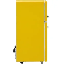 Kombinerad Kyl- & Frys-Retro-Kylskåp, Dubbeldörr, 72L kyl, 21L frys, 120 kWh/år, LED-ljus, Flera färger, Energieklass E