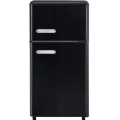 Kombinerad Kyl- & Frys-Retro-Kylskåp, Dubbeldörr, 72L kyl, 21L frys, 120 kWh/år, LED-ljus, Flera färger, Energieklass E