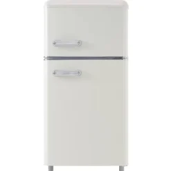 Retro-Kylskåp, Dubbeldörr, 72L kyl, 21L frys, 120 kWh/år, LED-ljus, Flera färger, Energieklass E