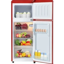 Retro-Kylskåp, Kombinerad kyl och frys, 105.5 cm, 92L, 28L frys, 116 kWh/år