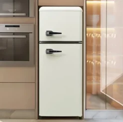 Retro-Kylskåp, Kombinerad kyl och frys, 105.5 cm, 92L, 28L frys, 116 kWh/år