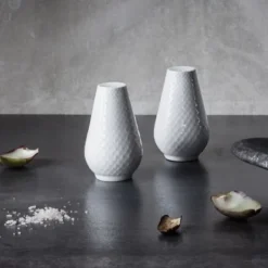 Rhombe Salt- och Pepparset, H 7cm - Lyngby Porcelæn