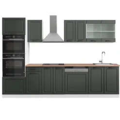 R-Line kök, 300 cm med högskåp, PT Ek, Lanthus antracit/vit, Vicco