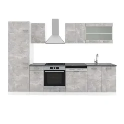 R-Line kök, 300 cm, PT Antracit, Betong/vit, Vicco