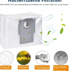 Dammsugartillbehör-Roborock Dammsugarpåsar för Roborock S8, S8+, S8 Pro Ultra, S7 MaxV Ultra, S7 Pro Ultra, Q7+, Q7 Max+14-pack